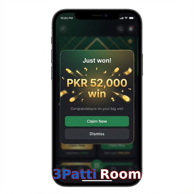 Main screen of 3Patti Room win page for PK players
